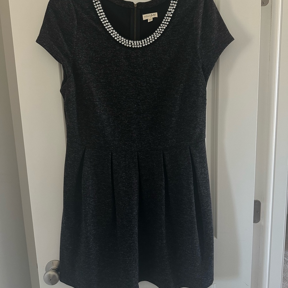Maison Jules Black Dress with Rhinestone Detail